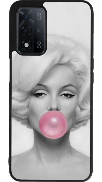 Coque OPPO A93s 5G - Silicone rigide noir Marilyn Bubble