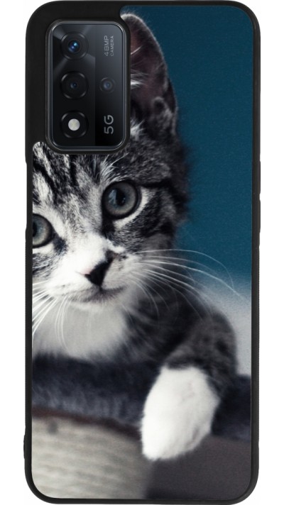 OPPO A93s 5G Case Hülle - Silikon schwarz Meow 23