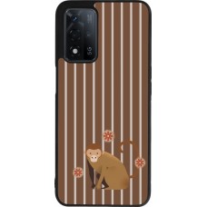OPPO A93s 5G Case Hülle - Silikon schwarz Monkey with stripes