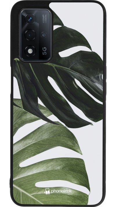OPPO A93s 5G Case Hülle - Silikon schwarz Monstera Plant