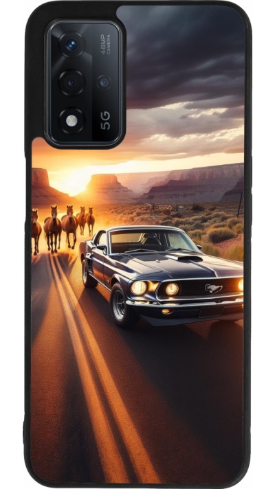 OPPO A93s 5G Case Hülle - Silikon schwarz Mustang 69 Grand Canyon