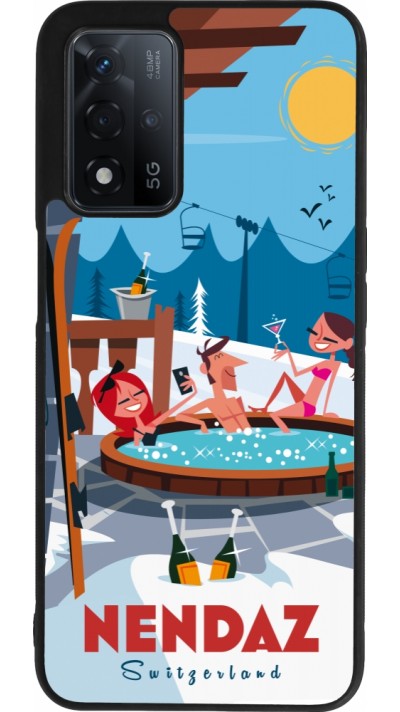 OPPO A93s 5G Case Hülle - Silikon schwarz Nendaz Mountain Jacuzzi