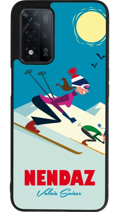 OPPO A93s 5G Case Hülle - Silikon schwarz Nendaz Ski Downhill