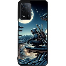 Coque OPPO A93s 5G - Silicone rigide noir Ninja sous la lune