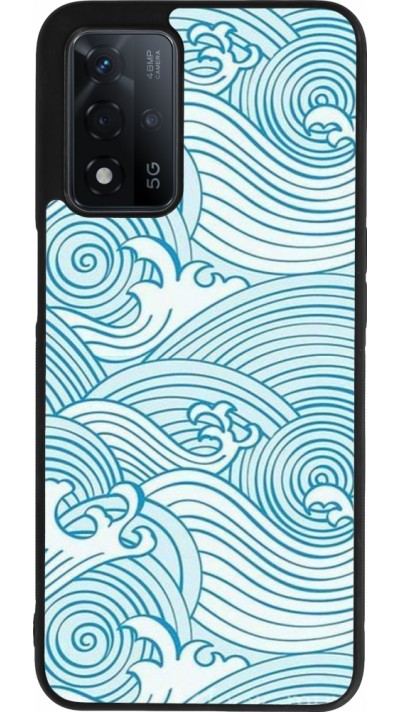 OPPO A93s 5G Case Hülle - Silikon schwarz Ocean Waves
