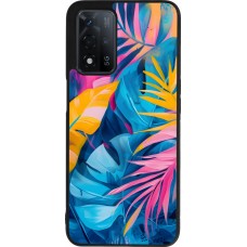 Coque OPPO A93s 5G - Silicone rigide noir Palms Blue