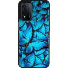 Coque OPPO A93s 5G - Silicone rigide noir Papillon bleu