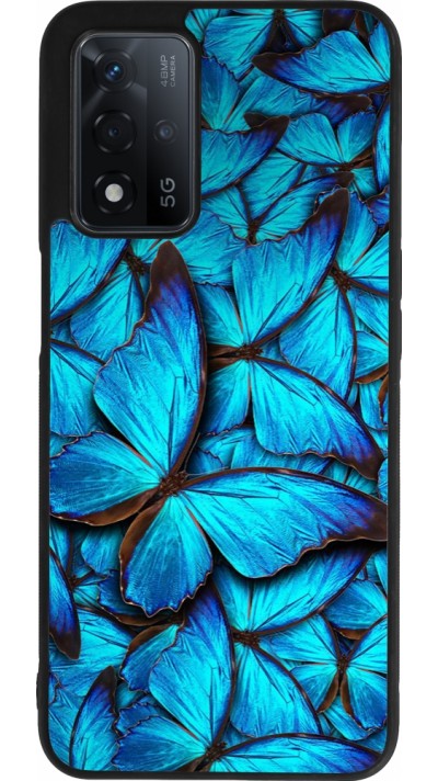 OPPO A93s 5G Case Hülle - Silikon schwarz Papillon bleu