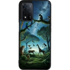 Coque OPPO A93s 5G - Silicone rigide noir Paradis des animaux exotiques