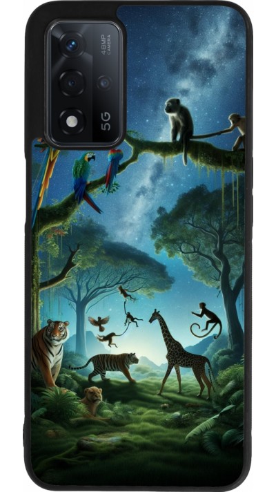 OPPO A93s 5G Case Hülle - Silikon schwarz Paradies der exotischen Tiere