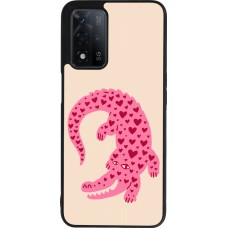 OPPO A93s 5G Case Hülle - Silikon schwarz Pink crocodile 2026