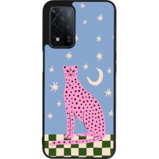 OPPO A93s 5G Case Hülle - Silikon schwarz Pink leopard with stars 2026