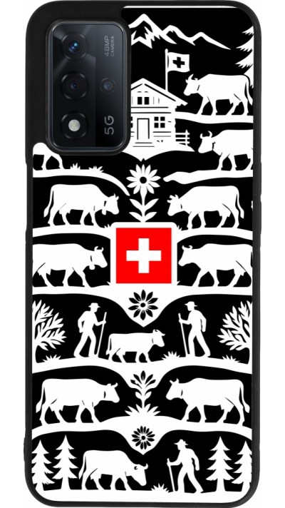 Coque OPPO A93s 5G - Silicone rigide noir Poya Suisse 3 noir