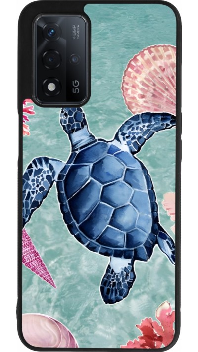Coque OPPO A93s 5G - Silicone rigide noir Preppy Turtle