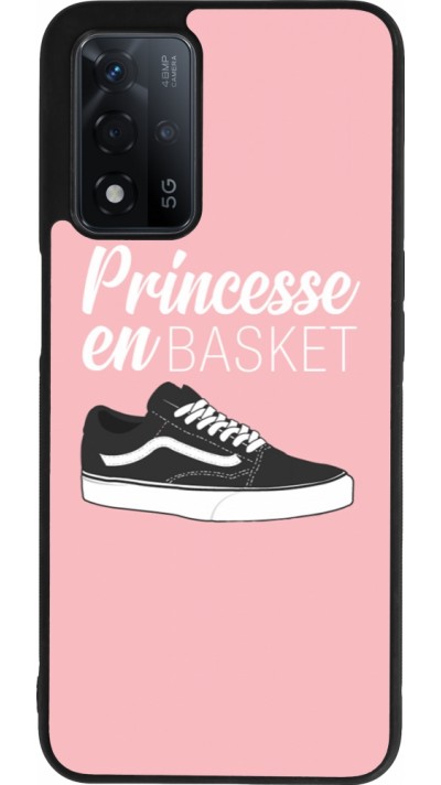 Coque OPPO A93s 5G - Silicone rigide noir princesse en basket