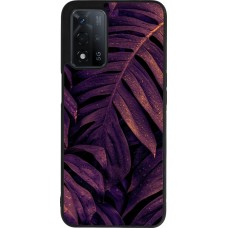 Coque OPPO A93s 5G - Silicone rigide noir Purple Light Leaves