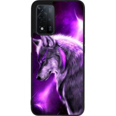 Coque OPPO A93s 5G - Silicone rigide noir Purple Sky Wolf