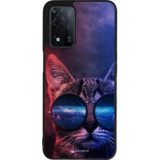 Coque OPPO A93s 5G - Silicone rigide noir Red Blue Cat Glasses