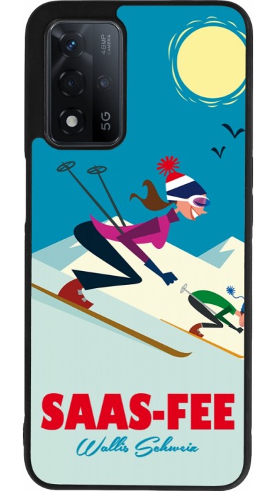 Coque OPPO A93s 5G - Silicone rigide noir Saas-Fee Ski Downhill