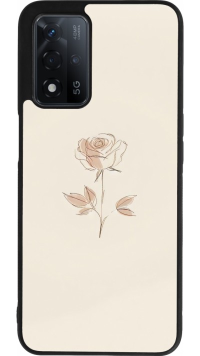 Coque OPPO A93s 5G - Silicone rigide noir Sable Rose Minimaliste