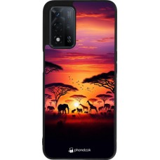 Coque OPPO A93s 5G - Silicone rigide noir Safari sunset wildlife