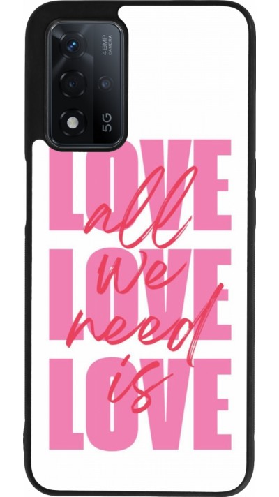 Coque OPPO A93s 5G - Silicone rigide noir Saint Valentines Day 26 Love all we need is
