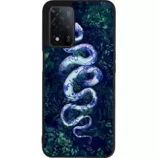 Coque OPPO A93s 5G - Silicone rigide noir Serpent Blue Anaconda