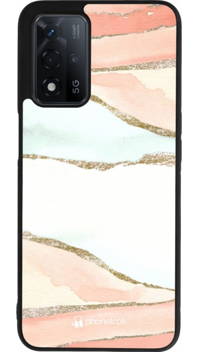 Coque OPPO A93s 5G - Silicone rigide noir Shimmering Orange