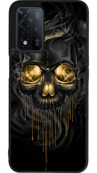Coque OPPO A93s 5G - Silicone rigide noir Skull 02