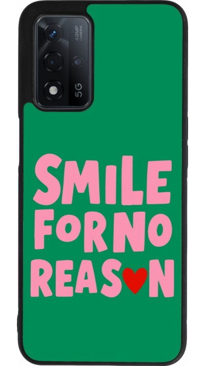 Coque OPPO A93s 5G - Silicone rigide noir Smile for no reason 2026