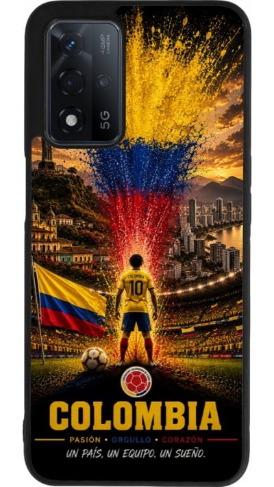 OPPO A93s 5G Case Hülle - Silikon schwarz Fussball Kolumbien splash 2026
