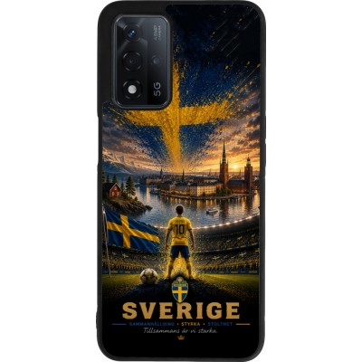 OPPO A93s 5G Case Hülle - Silikon schwarz Fussball Schweden splash 2026