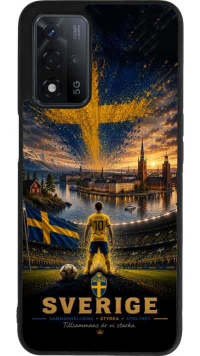 OPPO A93s 5G Case Hülle - Silikon schwarz Fussball Schweden splash 2026