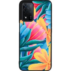 OPPO A93s 5G Case Hülle - Silikon schwarz Spring 23 colorful flowers