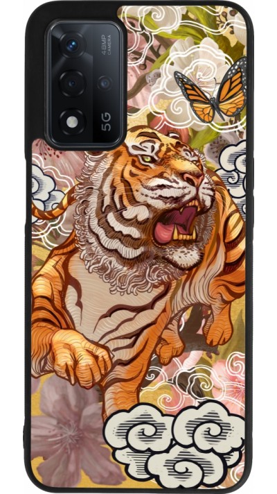 OPPO A93s 5G Case Hülle - Silikon schwarz Spring 23 japanese tiger