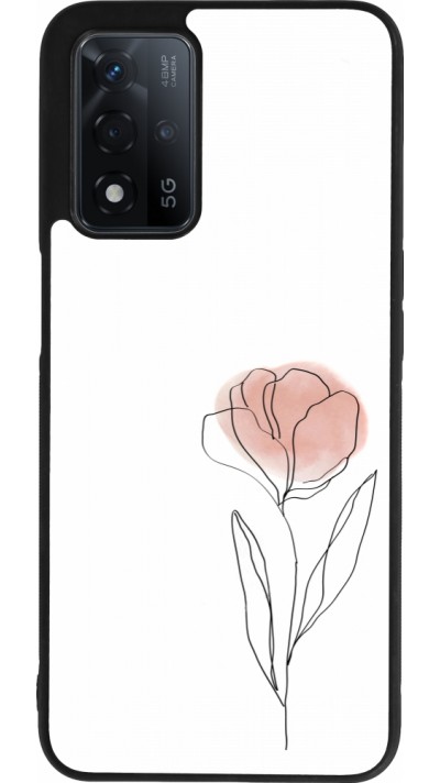 OPPO A93s 5G Case Hülle - Silikon schwarz Spring 23 minimalist flower