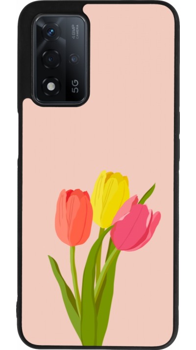 OPPO A93s 5G Case Hülle - Silikon schwarz Spring 23 tulip trio