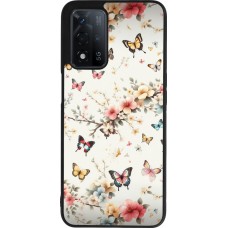 Coque OPPO A93s 5G - Silicone rigide noir Spring 25 Papillons Légers