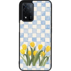 OPPO A93s 5G Case Hülle - Silikon schwarz Blue vichy tulips Spring 2026