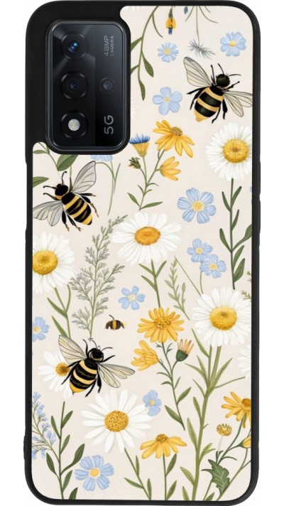 OPPO A93s 5G Case Hülle - Silikon schwarz Pattern bees Spring 2026