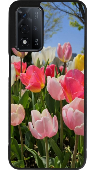 OPPO A93s 5G Case Hülle - Silikon schwarz Tulips Spring 2026