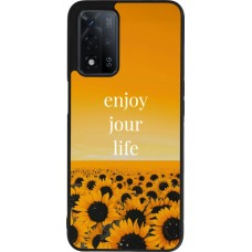 Coque OPPO A93s 5G - Silicone rigide noir Summer 2025 Enjoy your life