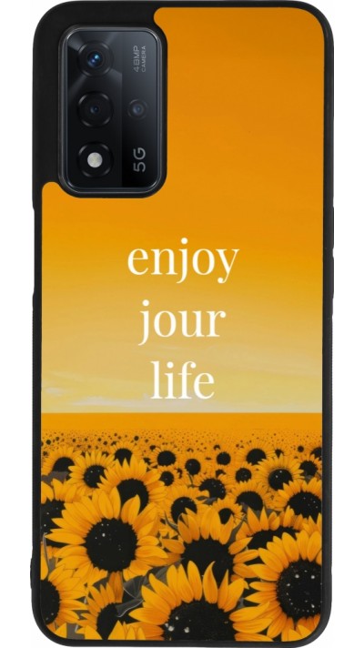 OPPO A93s 5G Case Hülle - Silikon schwarz Summer 2025 Enjoy your life