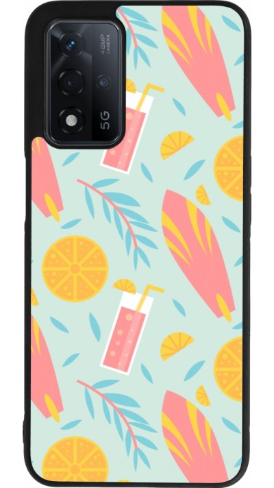 OPPO A93s 5G Case Hülle - Silikon schwarz Summer 2025 Pattern citron