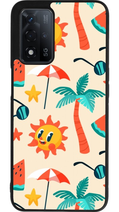 OPPO A93s 5G Case Hülle - Silikon schwarz Summer 2025 Pattern soleil