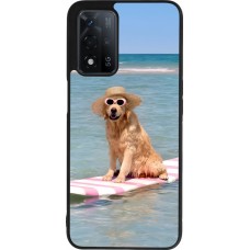 OPPO A93s 5G Case Hülle - Silikon schwarz Summer Dog on Paddle