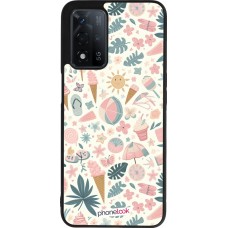 Coque OPPO A93s 5G - Silicone rigide noir Summer Pink Pattern