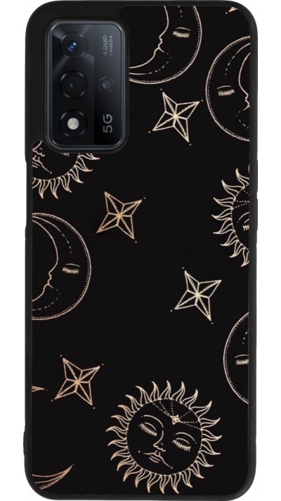OPPO A93s 5G Case Hülle - Silikon schwarz Suns and Moons