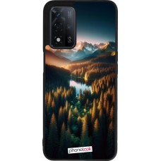 Coque OPPO A93s 5G - Silicone rigide noir Sunset Forest Lake
