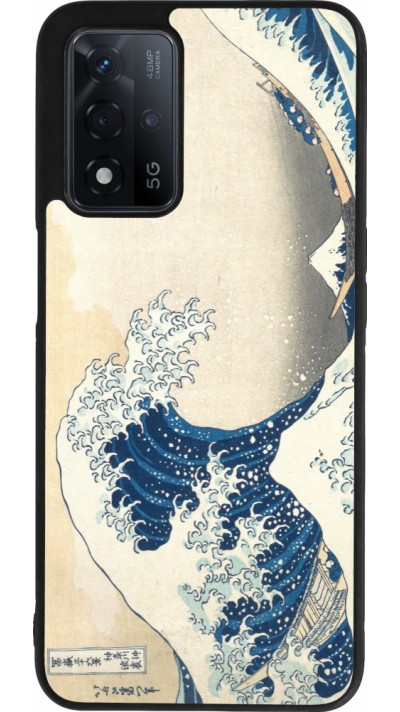 Coque OPPO A93s 5G - Silicone rigide noir Tableau art - La Grande Vague de Kanagawa - Hokusai